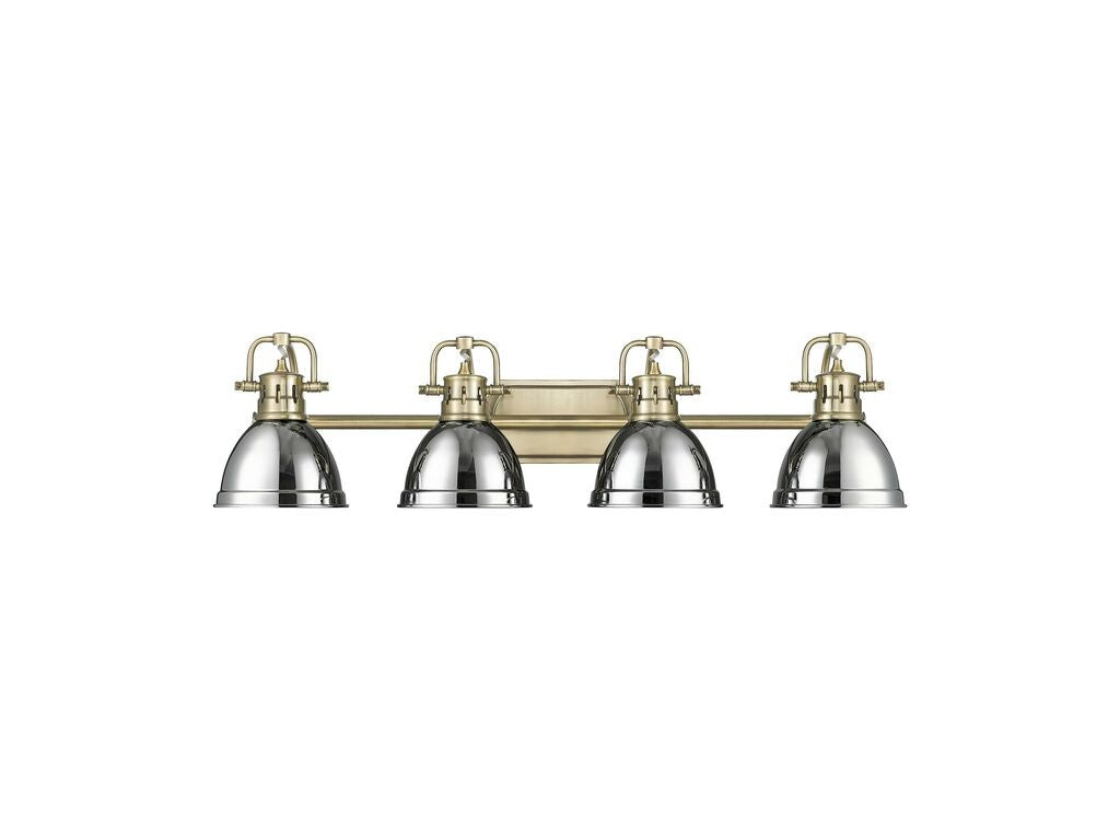 Golden - 3602-BA4 AB-CH - Four Light Vanity - Duncan - Aged Brass
