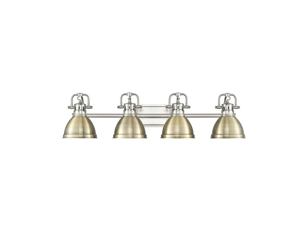Golden - 3602-BA4 PW-AB - Four Light Vanity - Duncan - Pewter