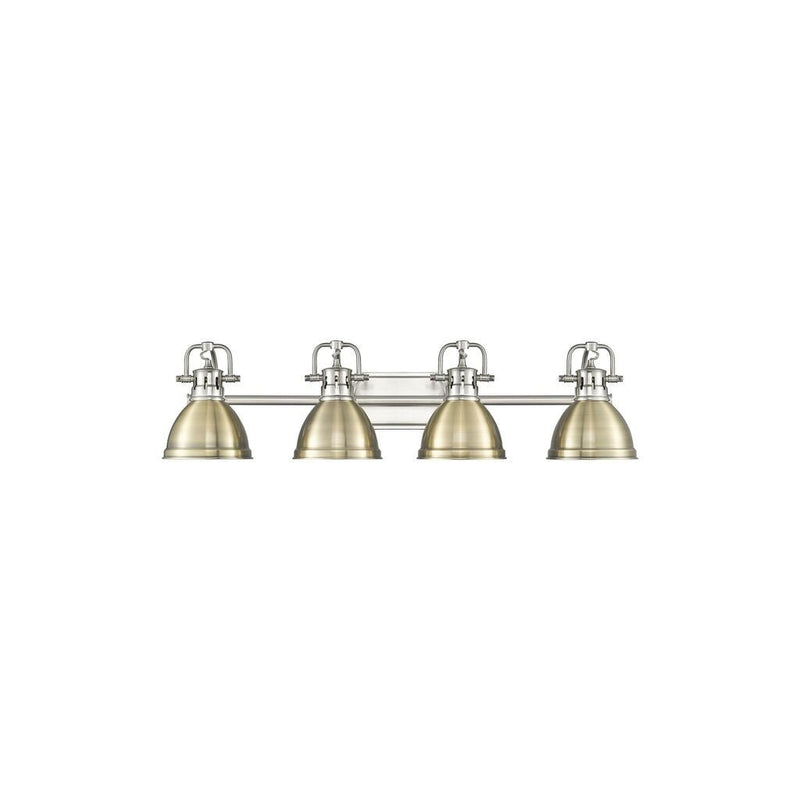 Golden - 3602-BA4 PW-AB - Four Light Vanity - Duncan - Pewter