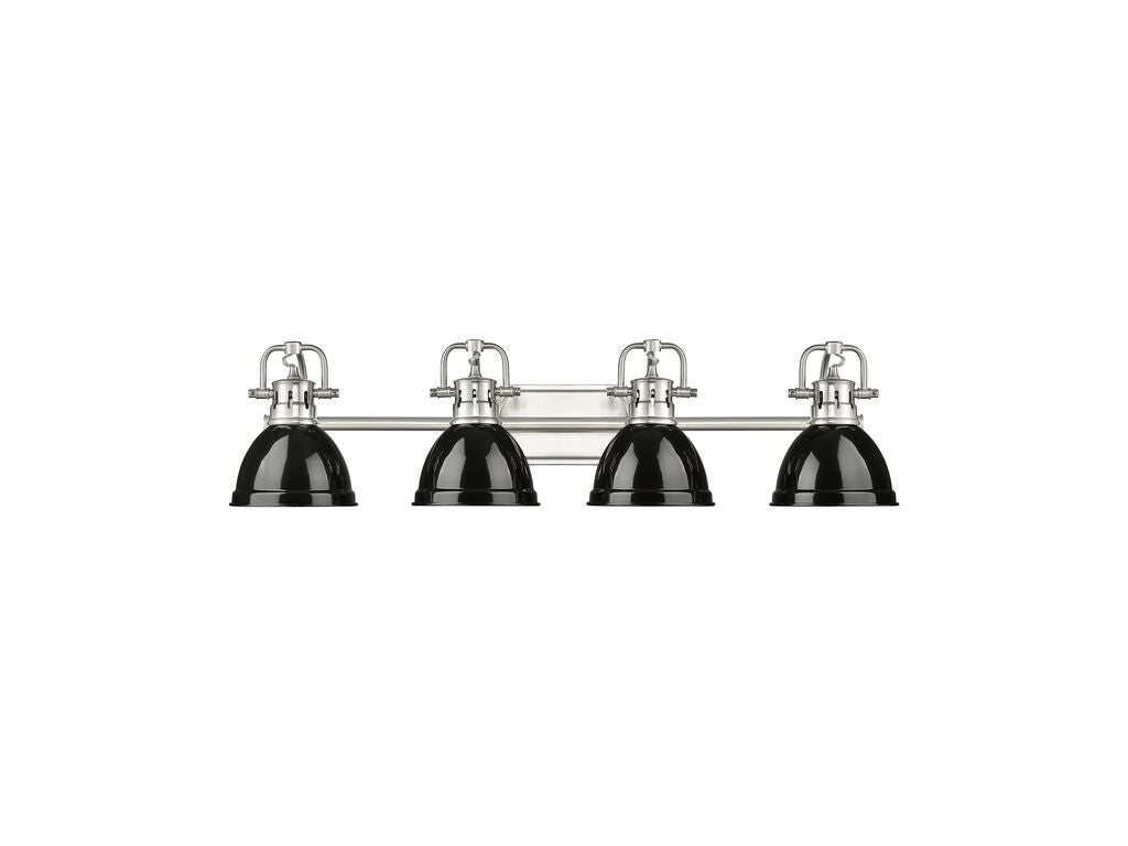 Golden - 3602-BA4 PW-BK - Four Light Vanity - Duncan - Pewter