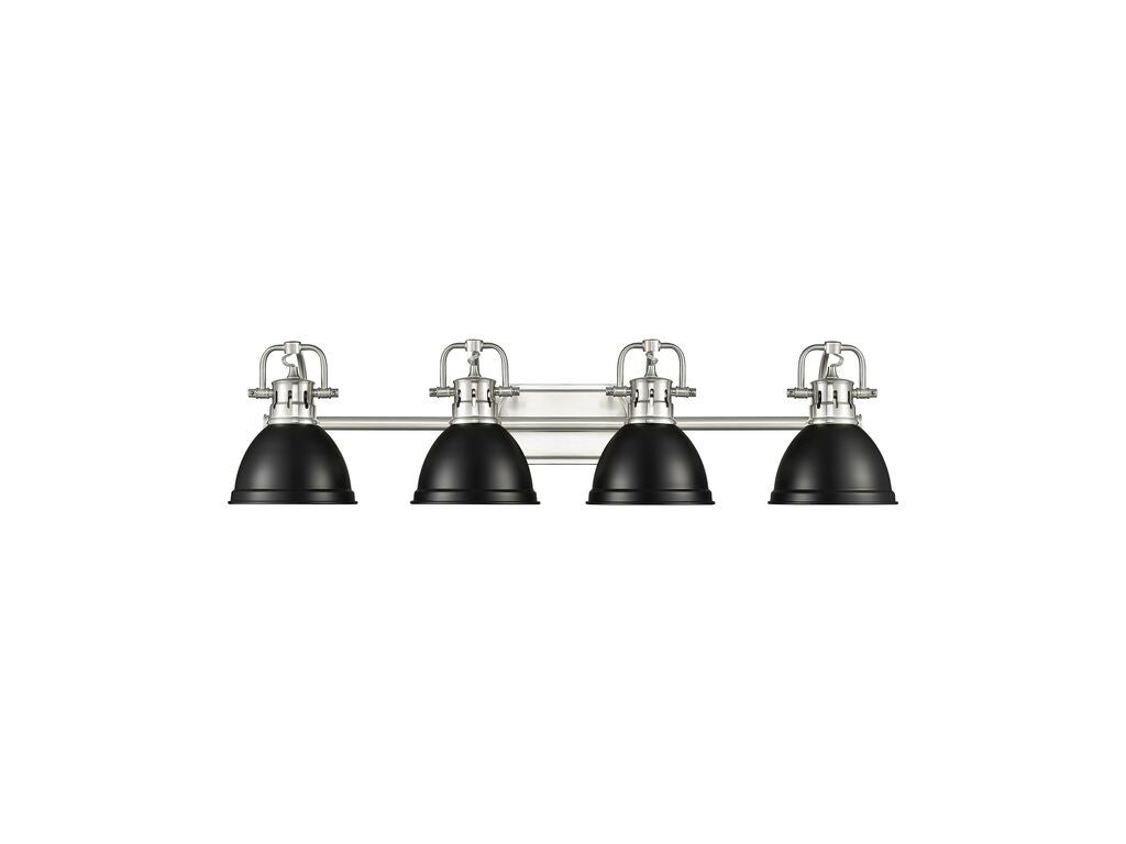 Golden - 3602-BA4 PW-BLK - Four Light Vanity - Duncan - Pewter