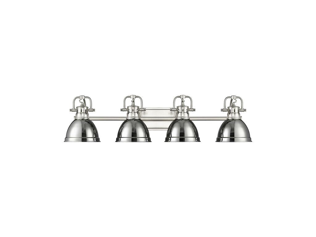 Golden - 3602-BA4 PW-CH - Four Light Vanity - Duncan - Pewter