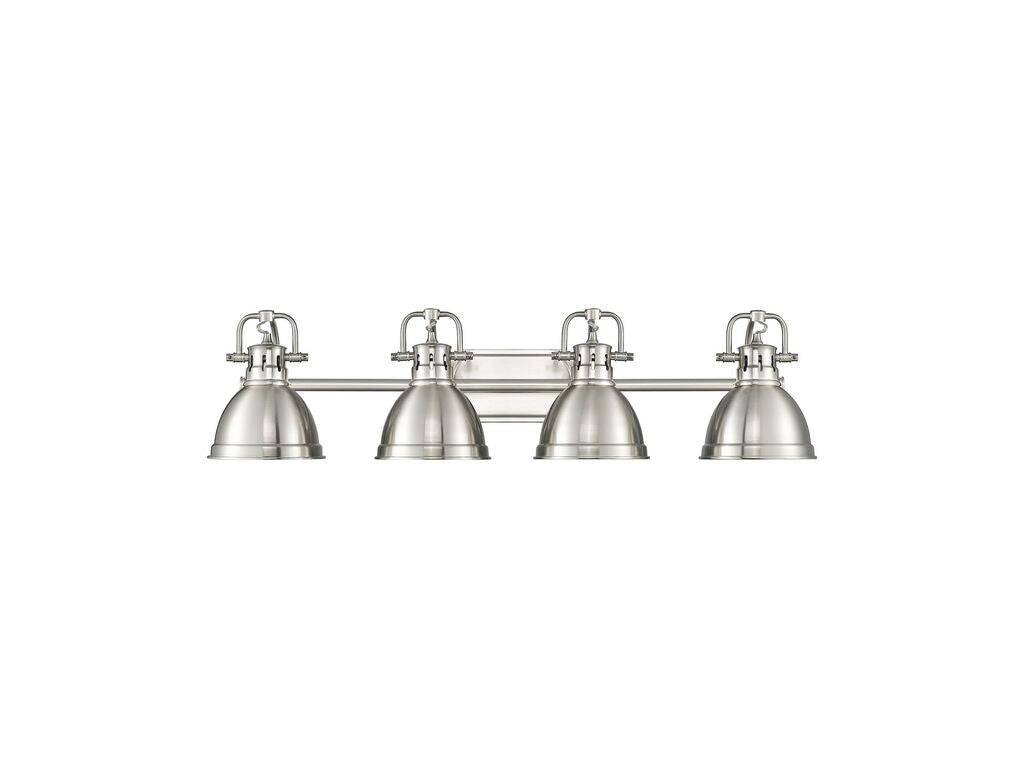 Golden - 3602-BA4 PW-PW - Four Light Vanity - Duncan - Pewter