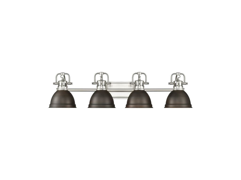 Golden - 3602-BA4 PW-RBZ - Four Light Vanity - Duncan - Pewter