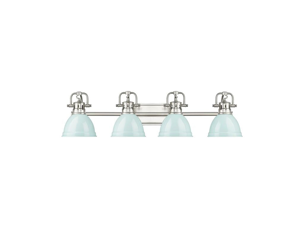 Golden - 3602-BA4 PW-SF - Four Light Vanity - Duncan - Pewter