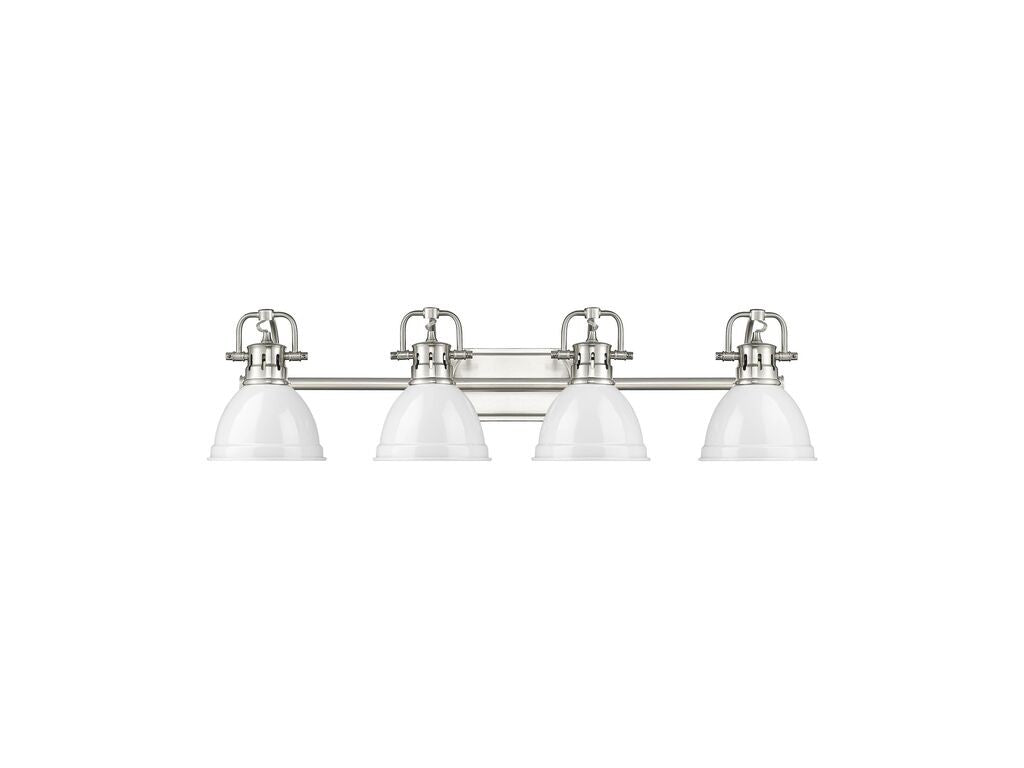 Golden - 3602-BA4 PW-WH - Four Light Vanity - Duncan - Pewter