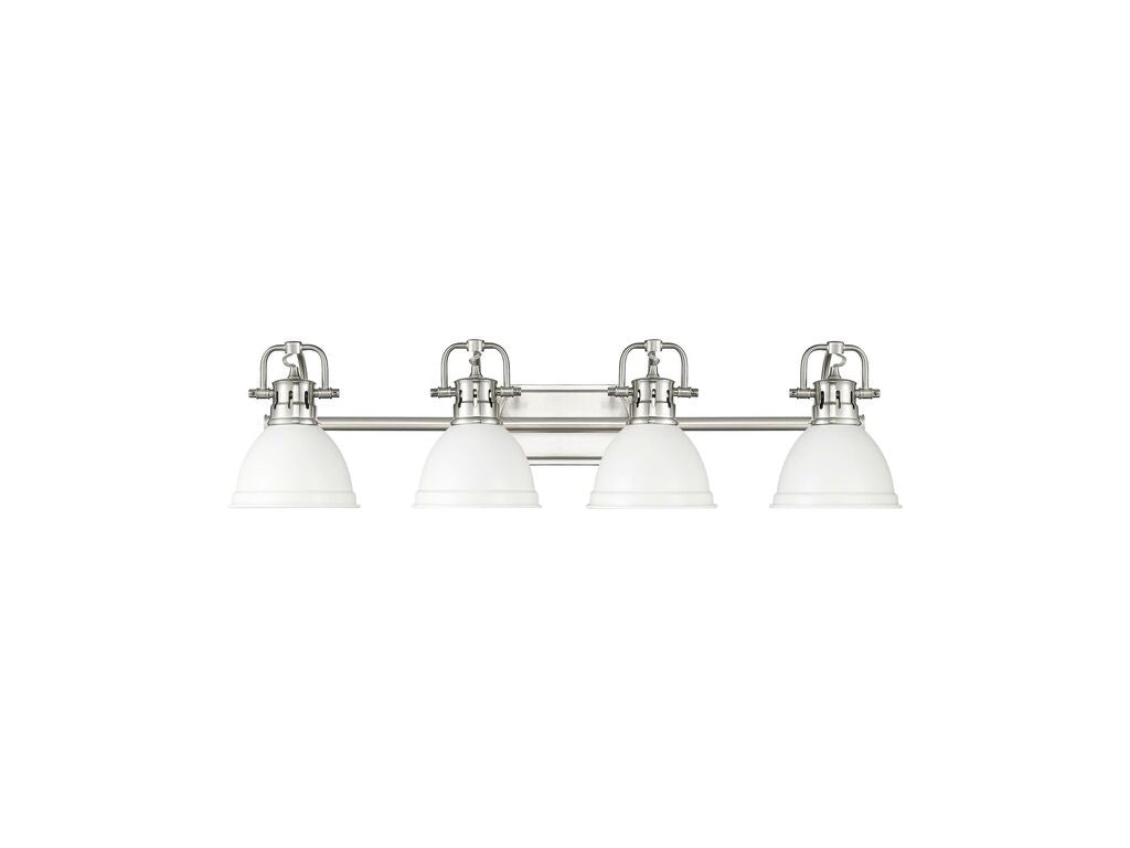 Golden - 3602-BA4 PW-WHT - Four Light Vanity - Duncan - Pewter