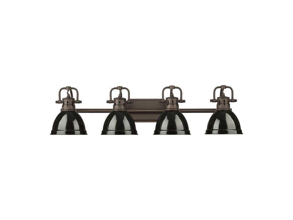 Golden - 3602-BA4 RBZ-BK - Four Light Vanity - Duncan - Rubbed Bronze