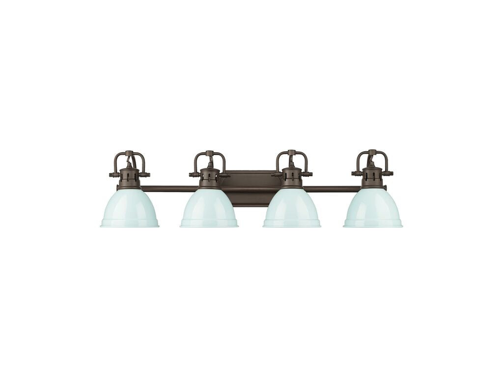 Golden - 3602-BA4 RBZ-SF - Four Light Vanity - Duncan - Rubbed Bronze
