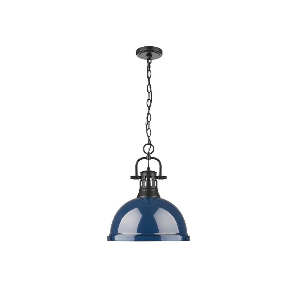 Golden - 3602-L BLK-NVY - One Light Pendant - Duncan - Matte Black
