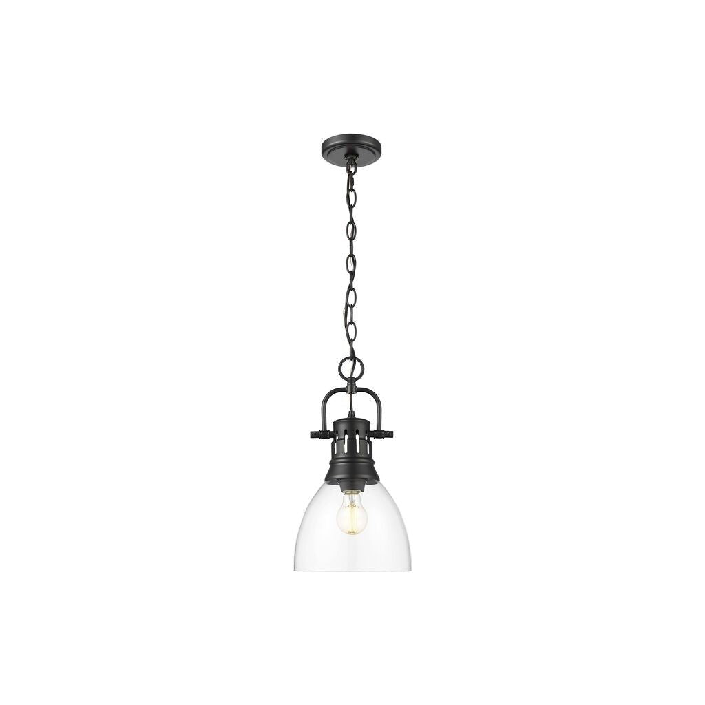 Golden - 3602-S BLK-CLR - One Light Pendant - Duncan - Matte Black