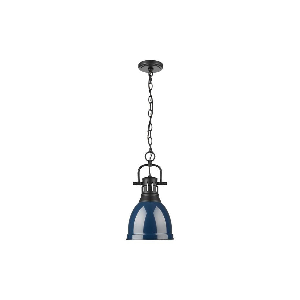 Golden - 3602-S BLK-NVY - One Light Pendant - Duncan - Matte Black