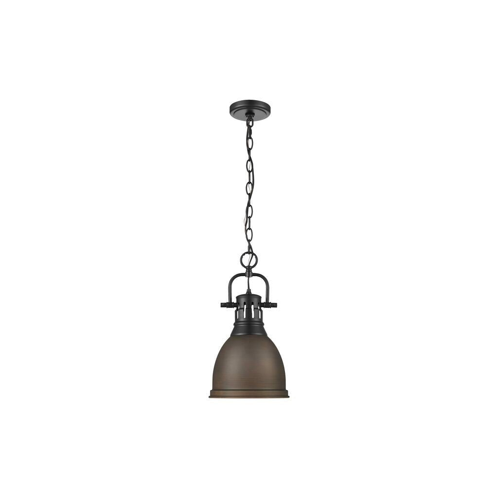 Golden - 3602-S BLK-RBZ - One Light Pendant - Duncan - Matte Black