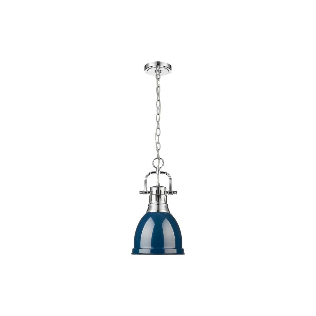 Golden - 3602-S CH-NVY - One Light Pendant - Duncan - Chrome