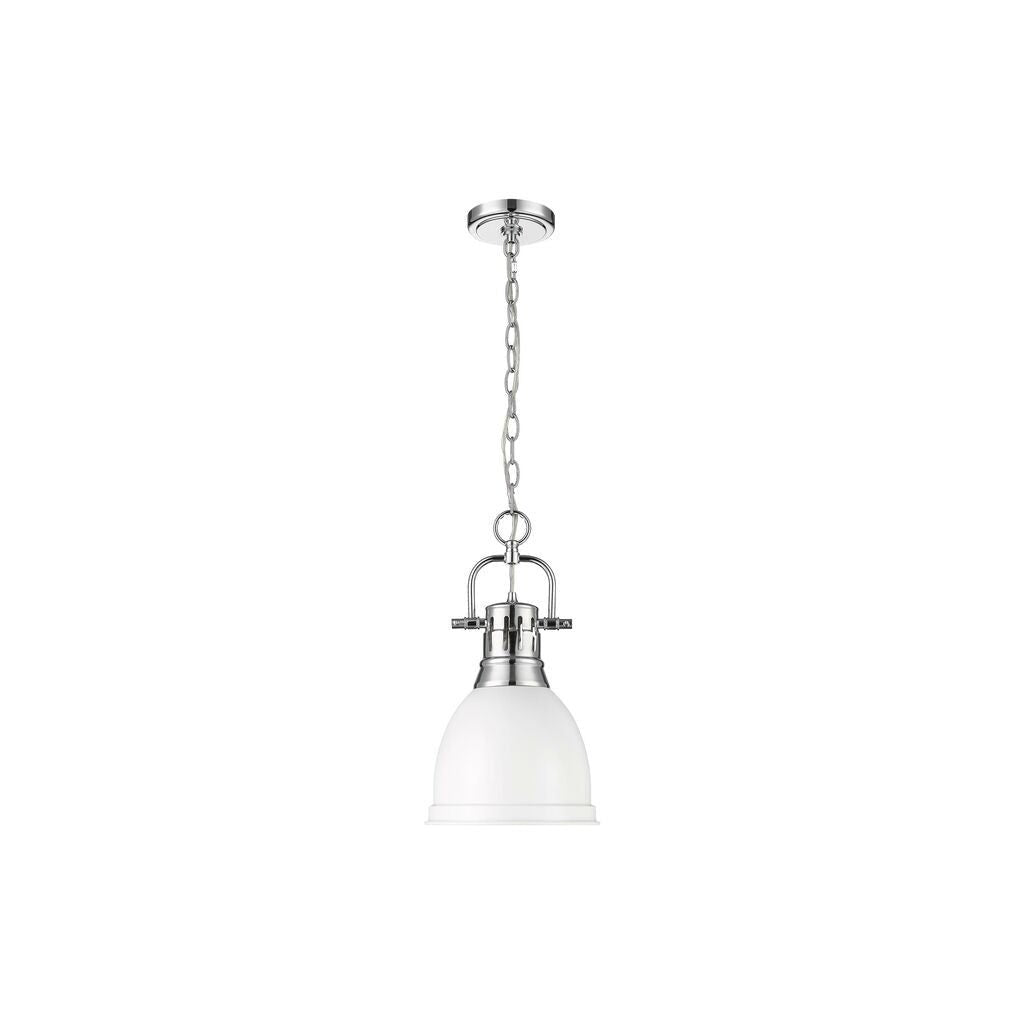 Golden - 3602-S CH-WHT - One Light Pendant - Duncan - Chrome