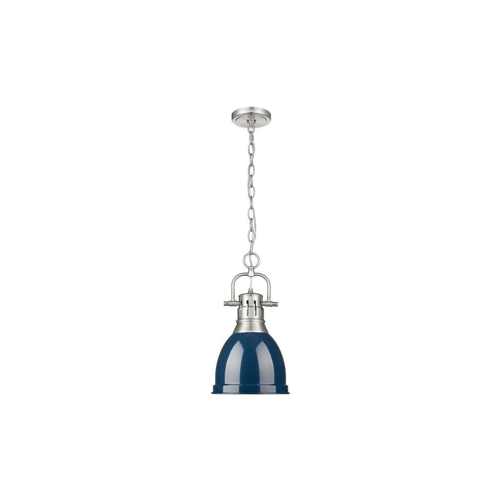 Golden - 3602-S PW-NVY - One Light Pendant - Duncan - Pewter