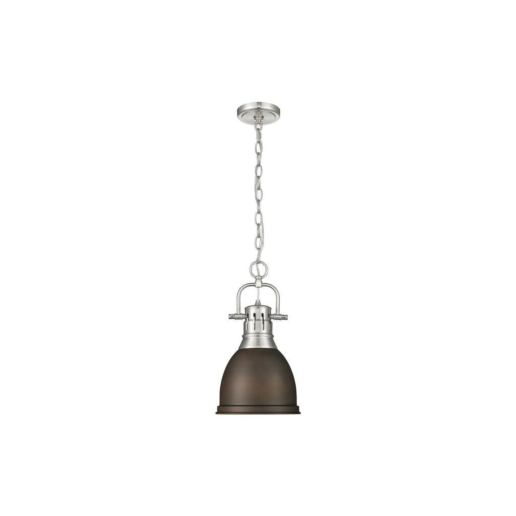 Golden - 3602-S PW-RBZ - One Light Pendant - Duncan - Pewter