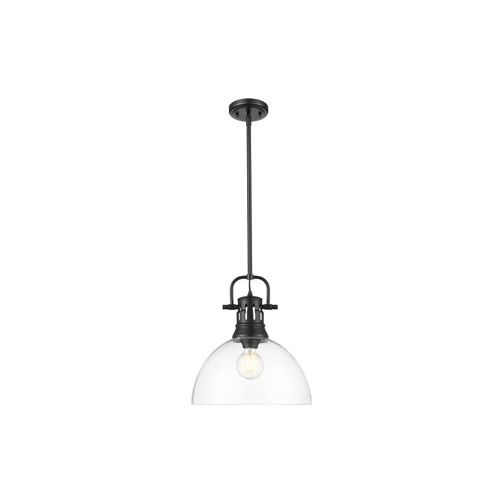 Golden - 3604-L BLK-CLR - One Light Pendant - Duncan - Matte Black