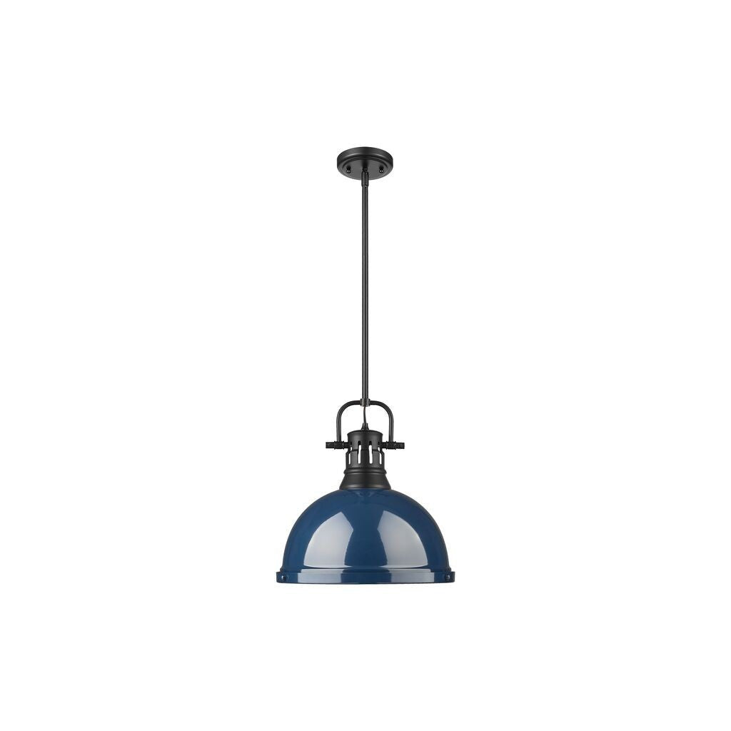 Golden - 3604-L BLK-NVY - One Light Pendant - Duncan - Matte Black