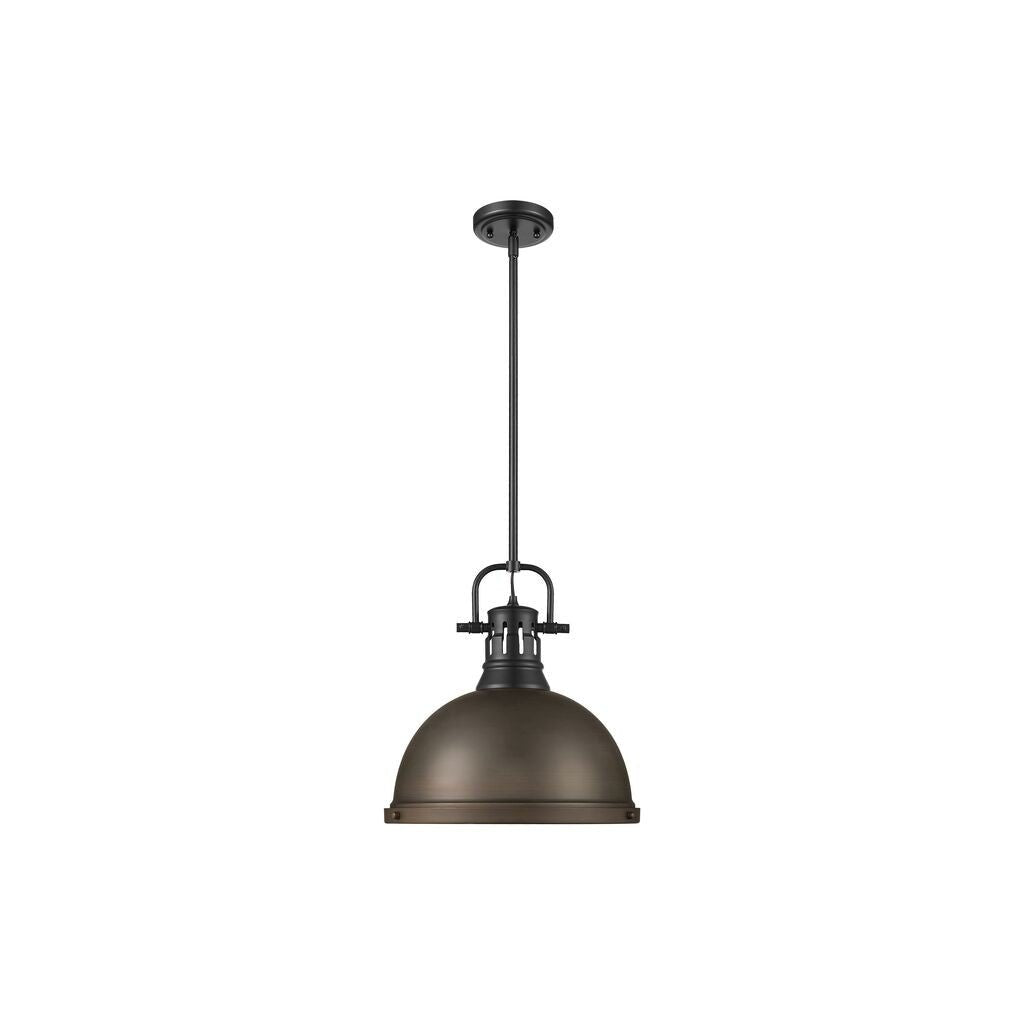 Golden - 3604-L BLK-RBZ - One Light Pendant - Duncan - Matte Black