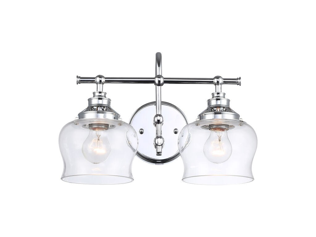 Golden - 3610-BA2 CH-CLR - Two Light Vanity - Daphne - Chrome