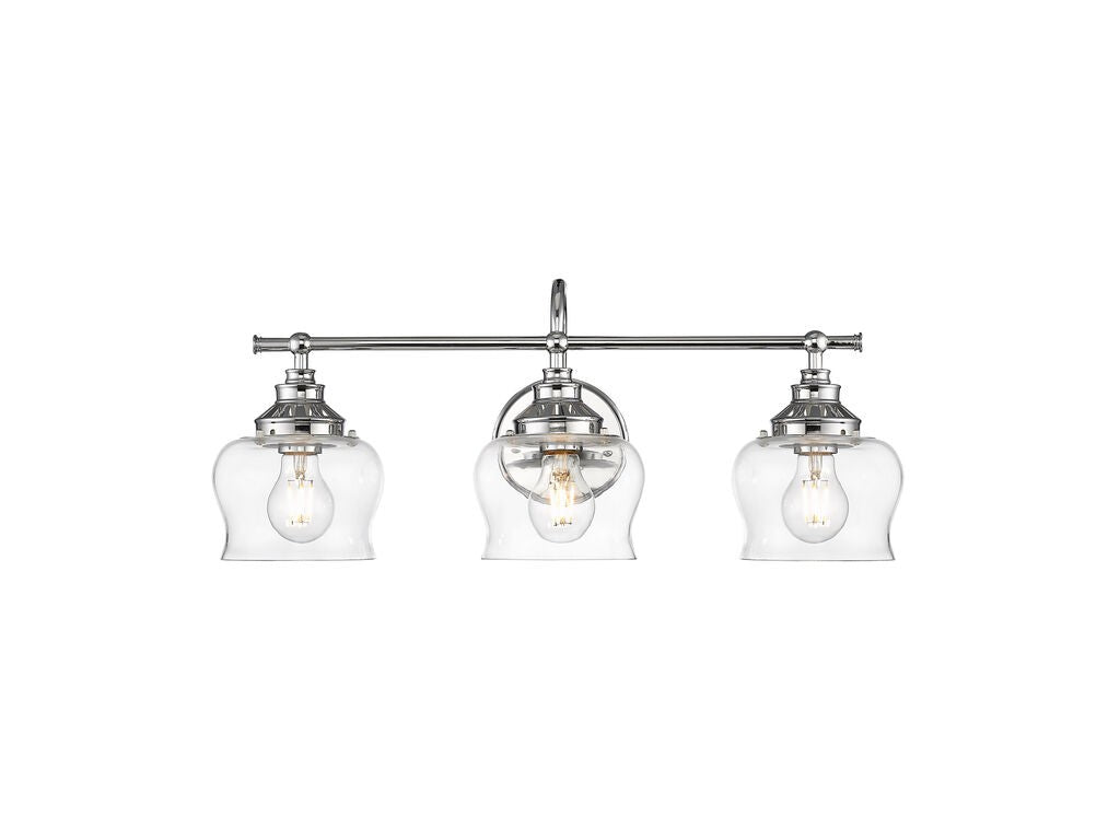 Golden - 3610-BA3 CH-CLR - Three Light Vanity Light - Daphne - Chrome
