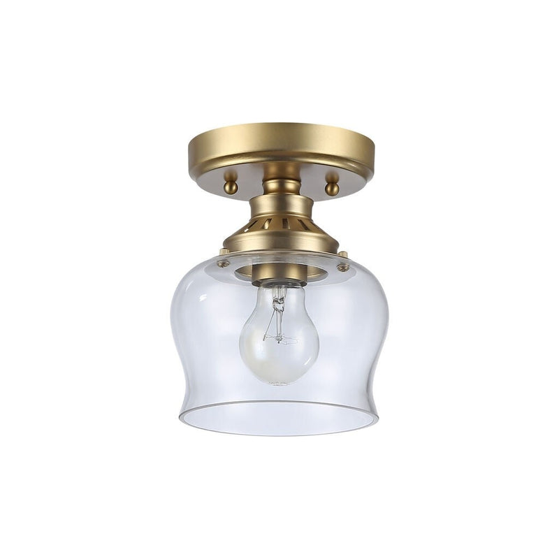 Golden - 3610-SF BCB-CLR - One Light Semi-Flush Mount - Daphne - Brushed Champagne Bronze