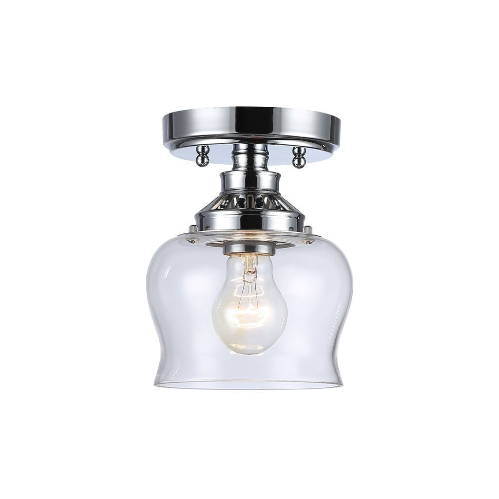 Golden - 3610-SF CH-CLR - One Light Semi-Flush Mount - Daphne - Chrome