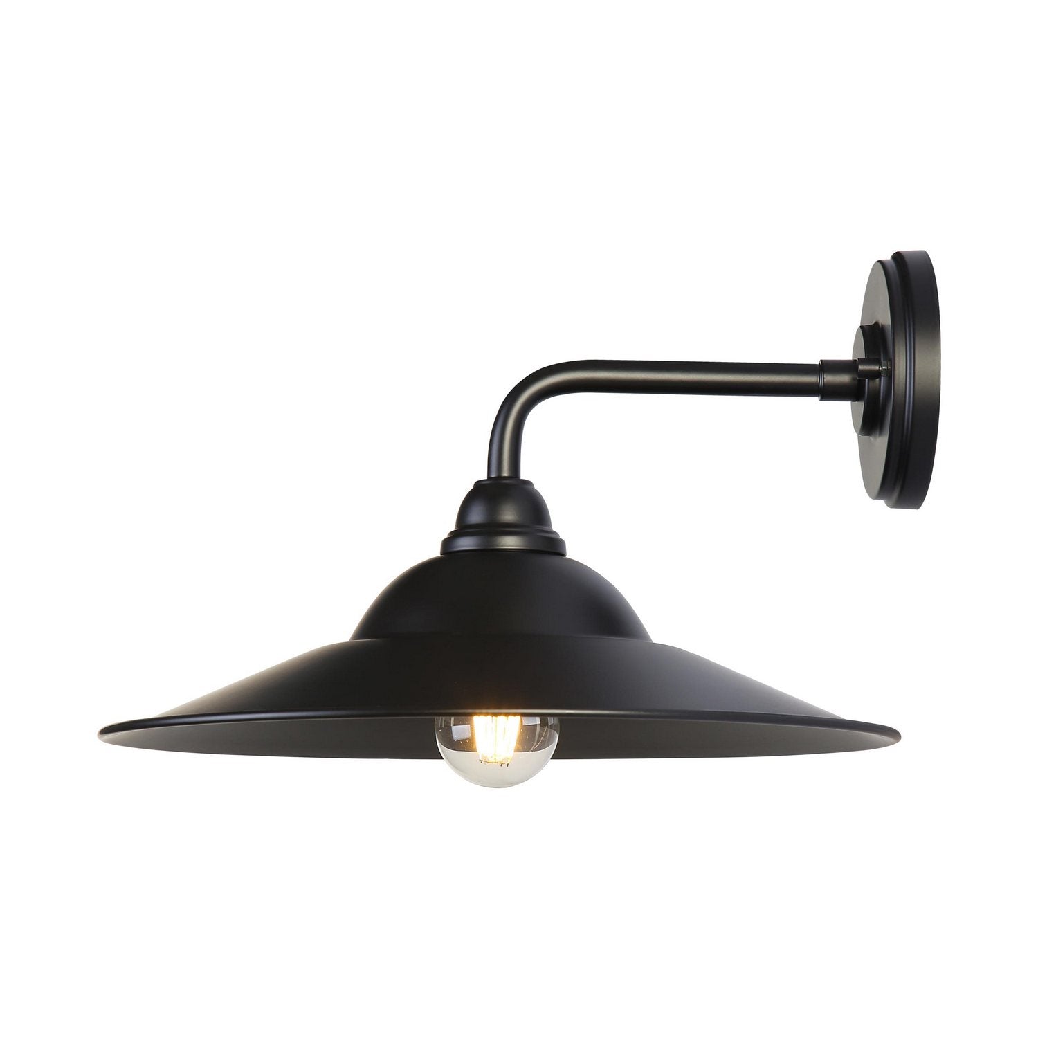 Golden - 5096-OWL15 BLK-BLK - One Light Wall Sconce - Croma - Matte Black