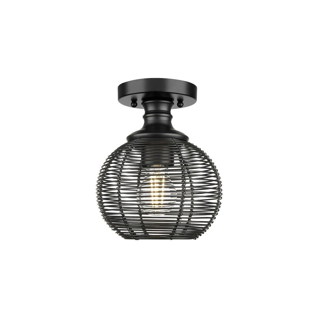 Golden - 6802-SF BLK - One Light Semi-Flush Mount - Calypso - Matte Black