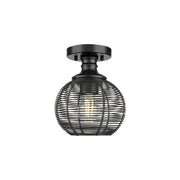 Golden - 6802-SF BLK - One Light Semi-Flush Mount - Calypso - Matte Black