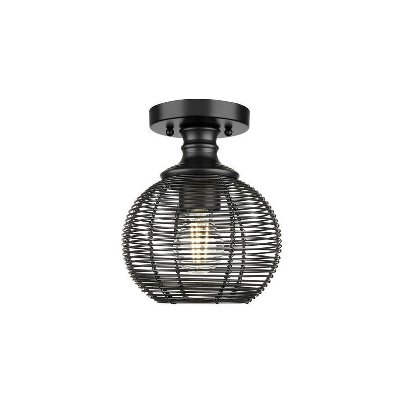 Golden - 6802-SF BLK - One Light Semi-Flush Mount - Calypso - Matte Black