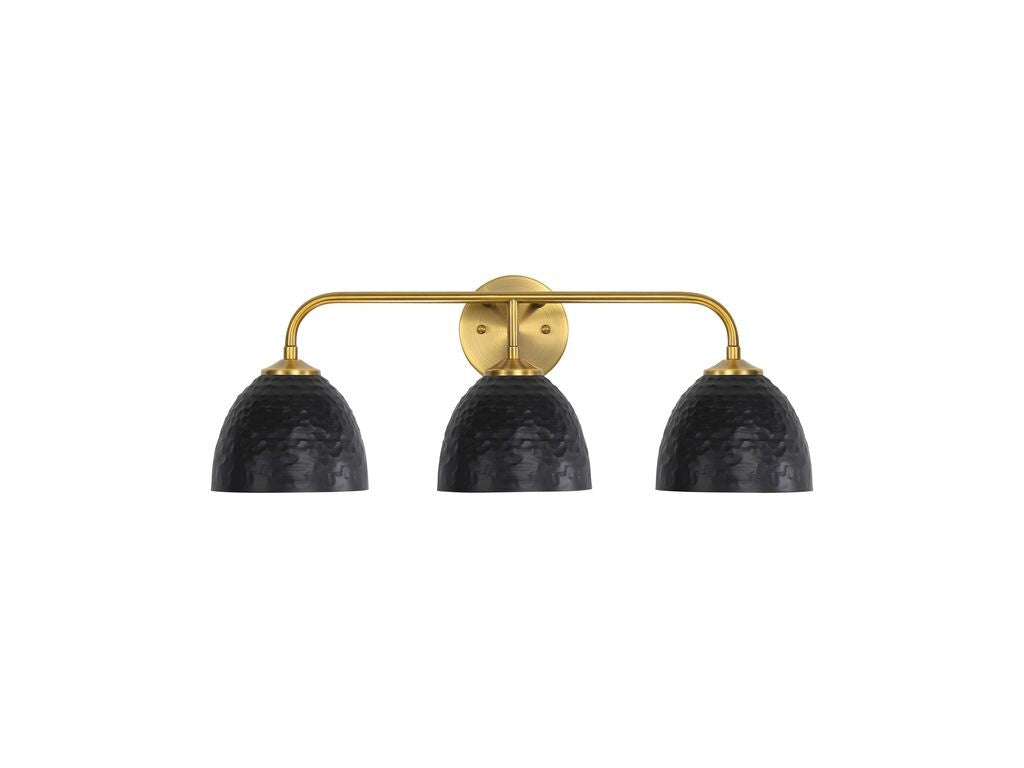 Golden - 6950-BA3 MBS-BLK - Three Light Vanity - Shepard - Modern Brass