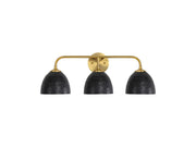 Golden - 6950-BA3 MBS-BLK - Three Light Vanity - Shepard - Modern Brass