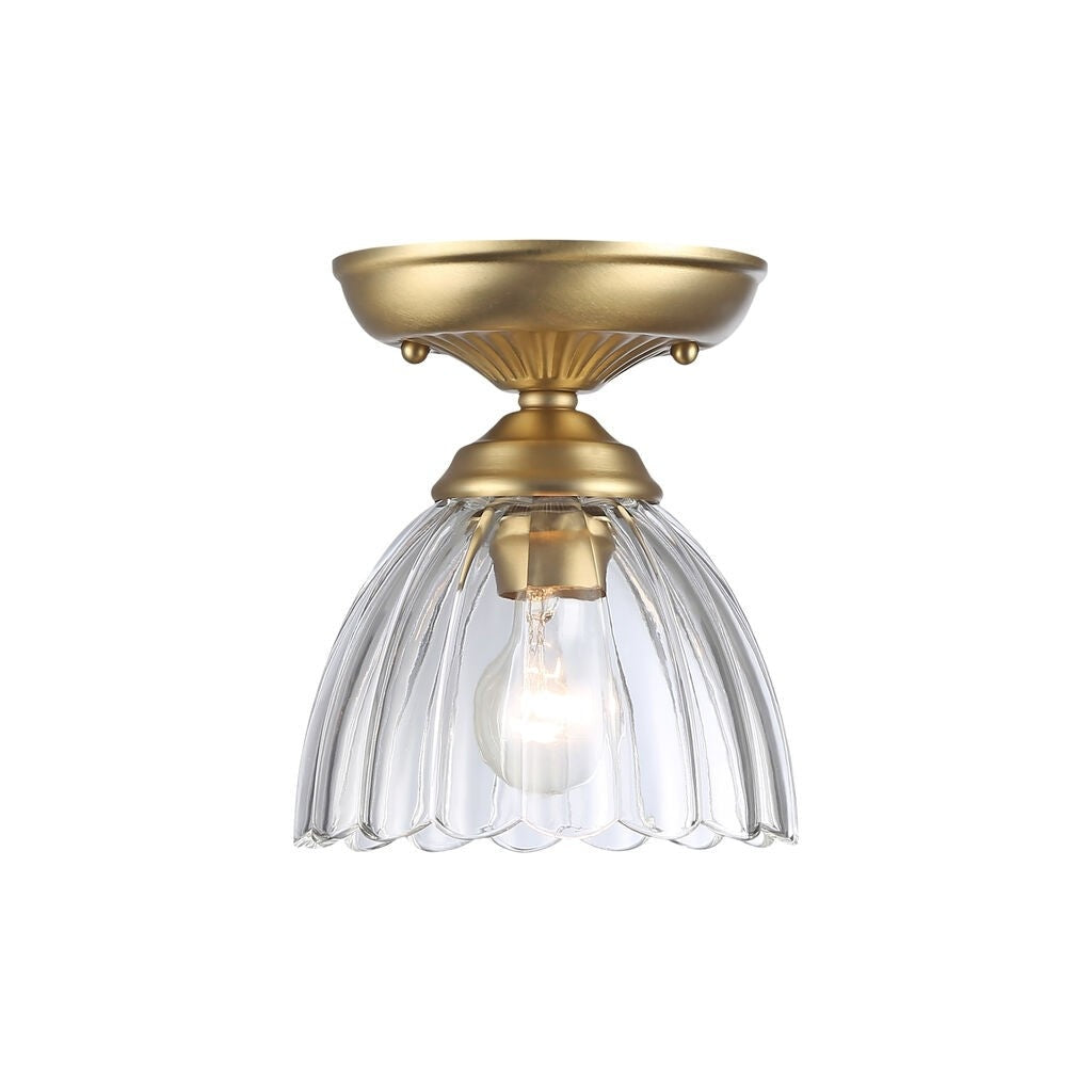 Golden - 6952-SF7 BCB-CLR - One Light Semi-Flush Mount - Audra - Brushed Champagne Bronze