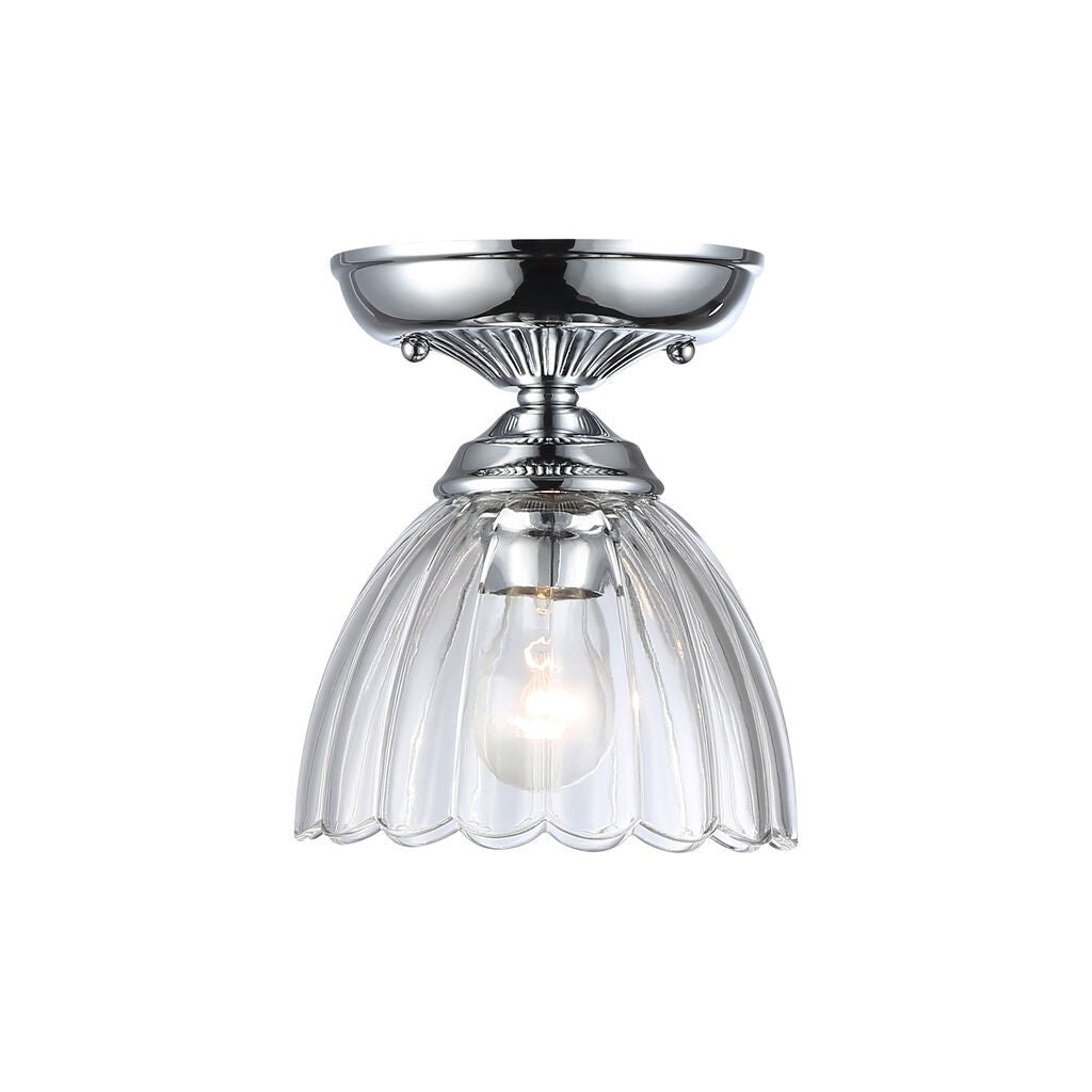 Golden - 6952-SF7 CH-CLR - One Light Semi-Flush Mount - Audra - Chrome