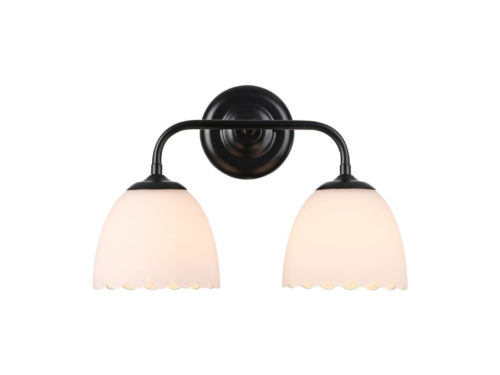 Golden - 6954-BA2 BLK-OP - Two Light Vanity - Dorinda - Matte Black