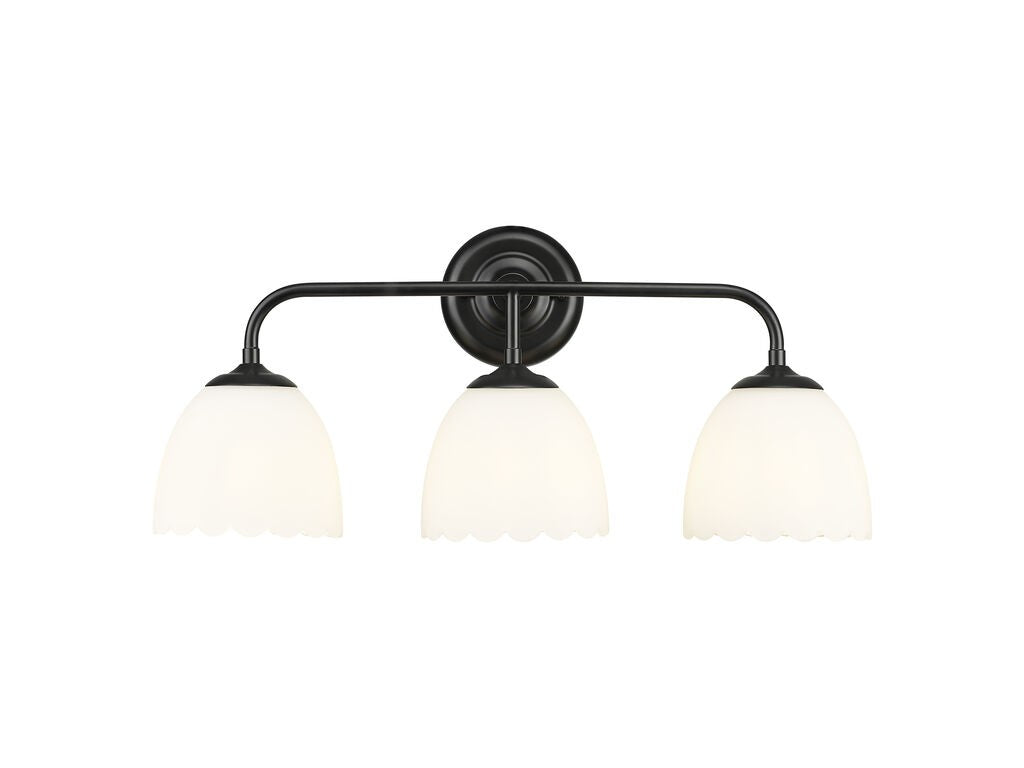 Golden - 6954-BA3 BLK-OP - Three Light Vanity - Dorinda - Matte Black