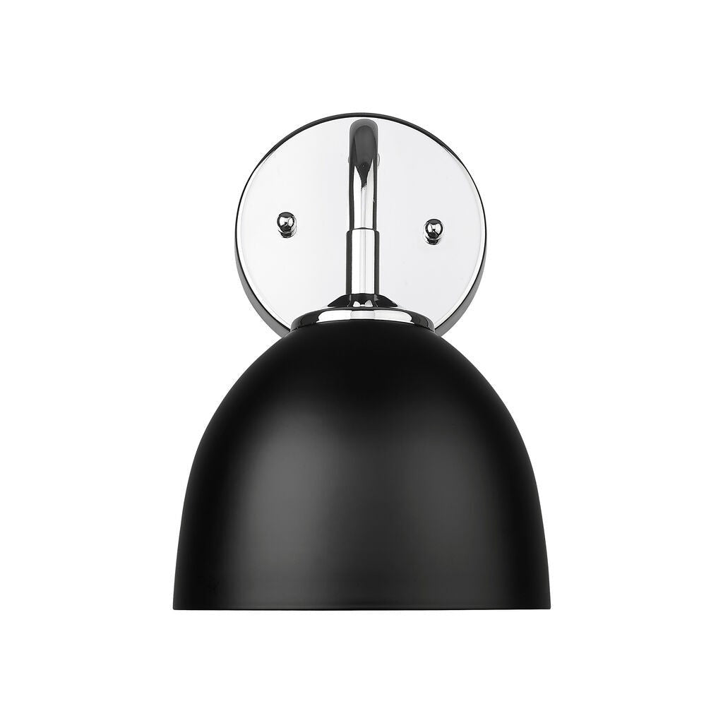Golden - 6956-1W CH-BLK - One Light Wall Sconce - Zoey - Chrome