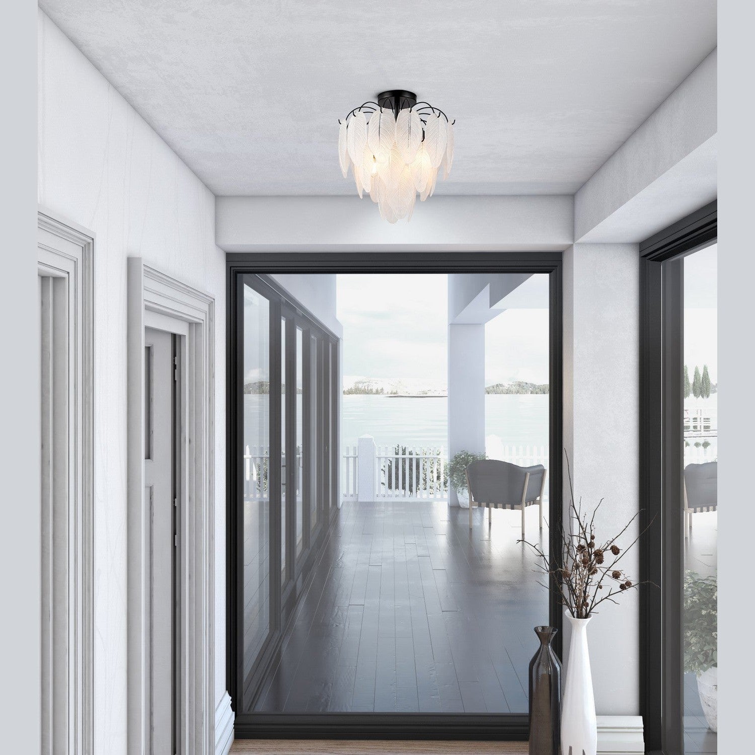 Artcraft - AC11785BK - Four Light Semi Flush Mount - Alessia - Black