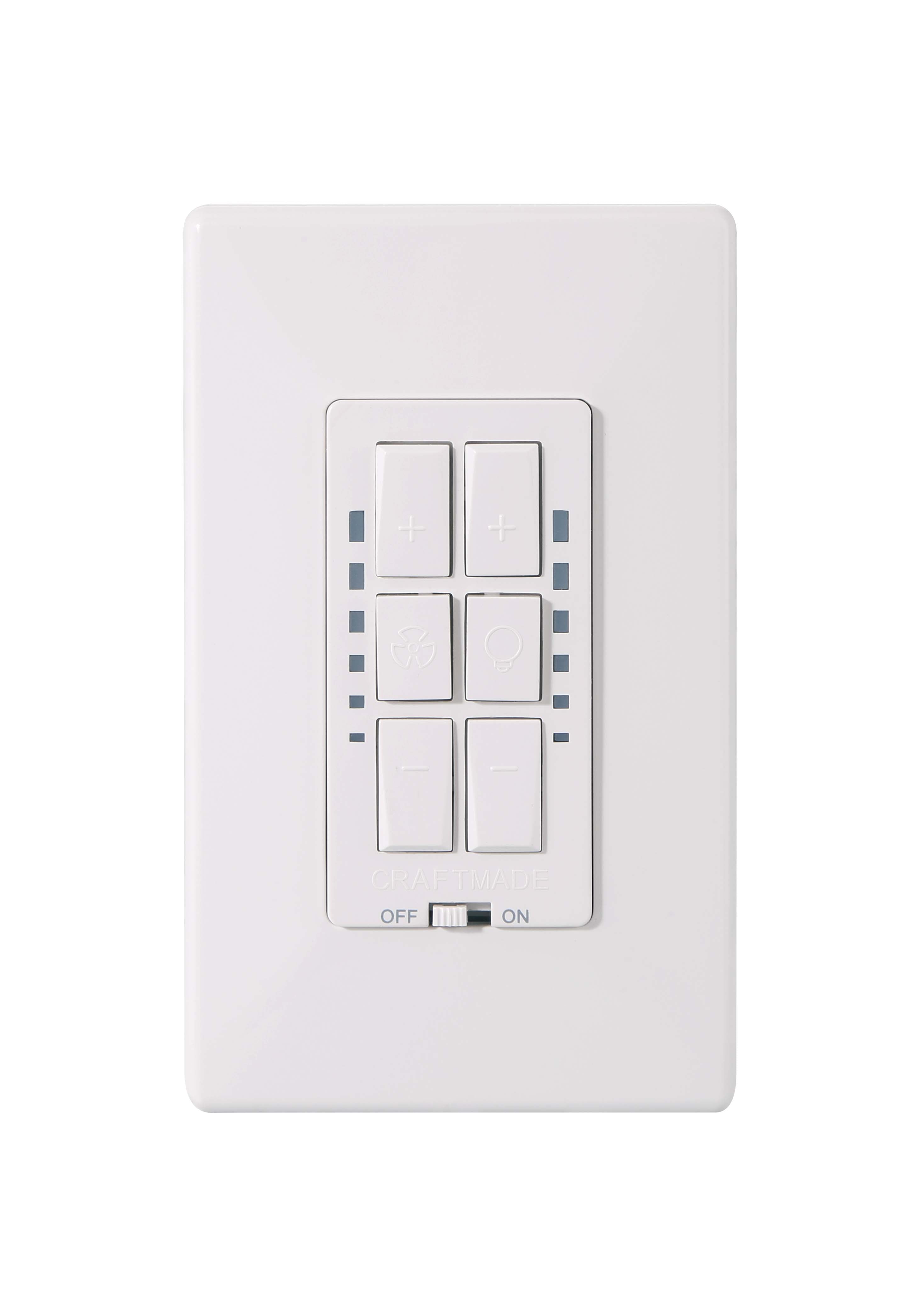 Craftmade - WCFL-1000 - Smart WiFi Fan & On/Off Dimmer Switch Wall Control - WiFi Fan and Light Control