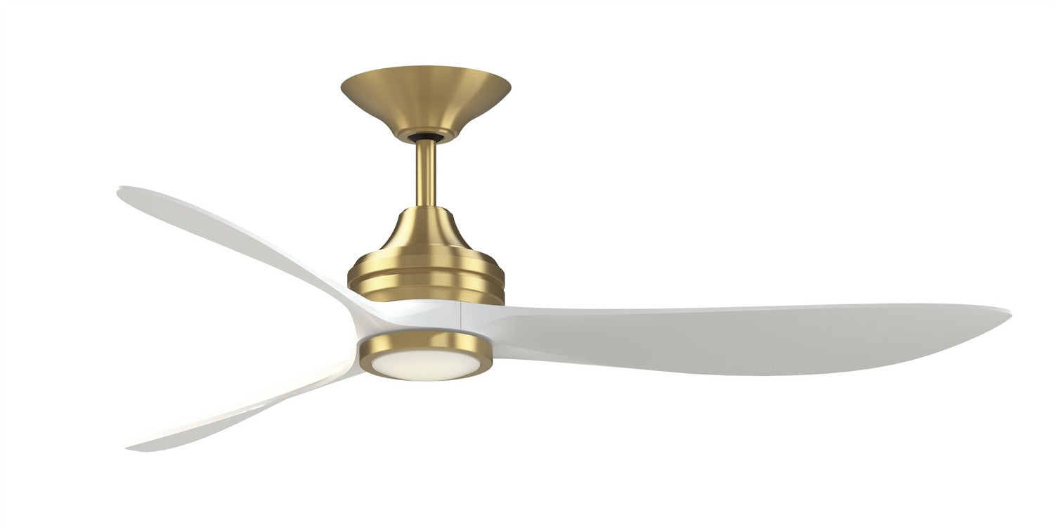 Fanimation - FPD6725BSMW - 60"Ceiling Fan - Aviara - Brushed Satin Brass