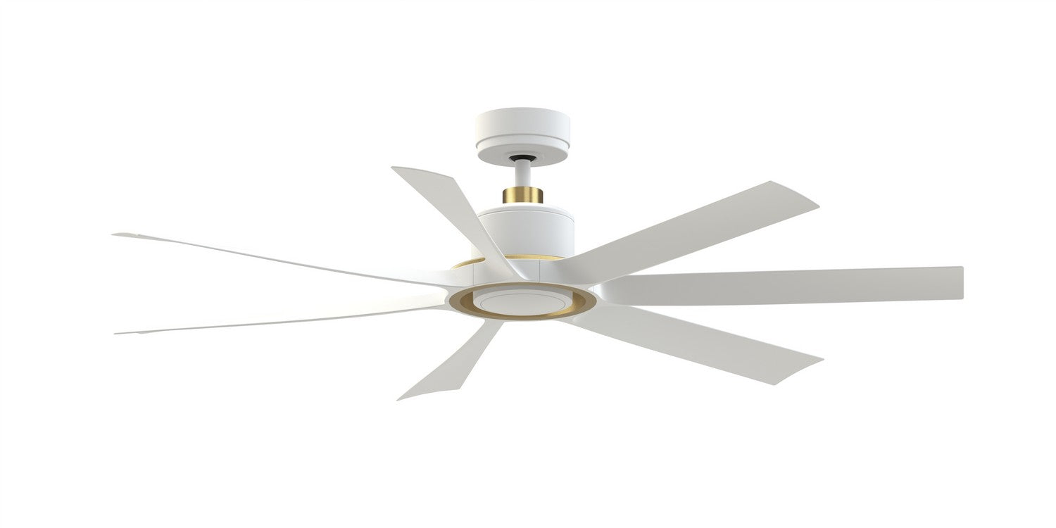 Fanimation - FPD7060MWBS - 60"Ceiling Fan - Lenzi - Matte White w/Brushed Satin Brass