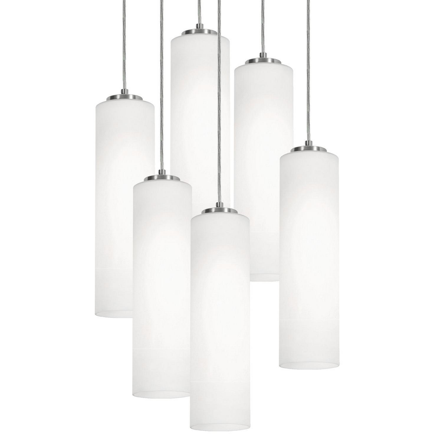 AFX Lighting - LEOP0412MBSNRND6 - Six Light Pendant - Leo - Satin Nickel