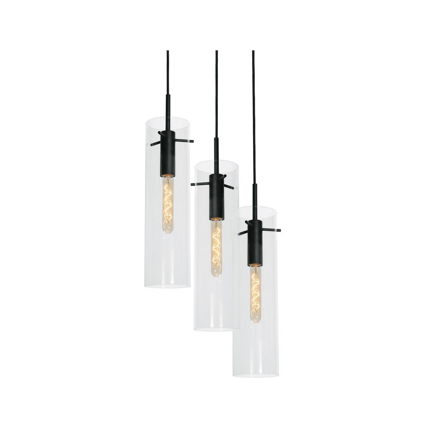 AFX Lighting - VSAP05MBBKRND3 - Three Light Pendant - Vista - Black
