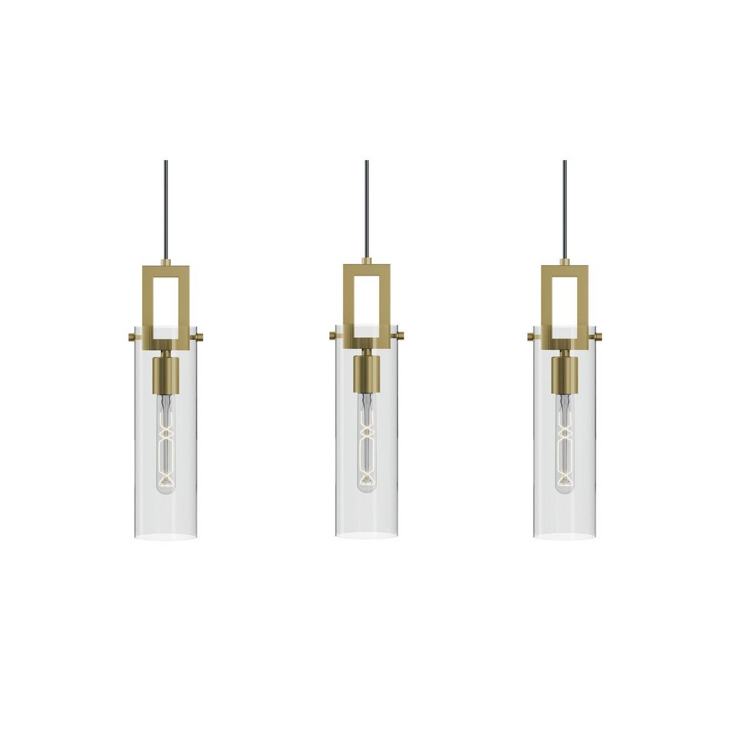 AFX Lighting - HOUP04MBLBLNR3 - Three Light Linear Pendant - Houston - Light Antique Brass