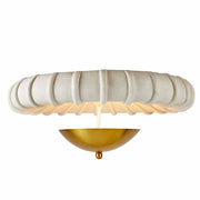 Arteriors - DFC12 - Three Light Flush Mount - Camella - Ivory/Antique Brass