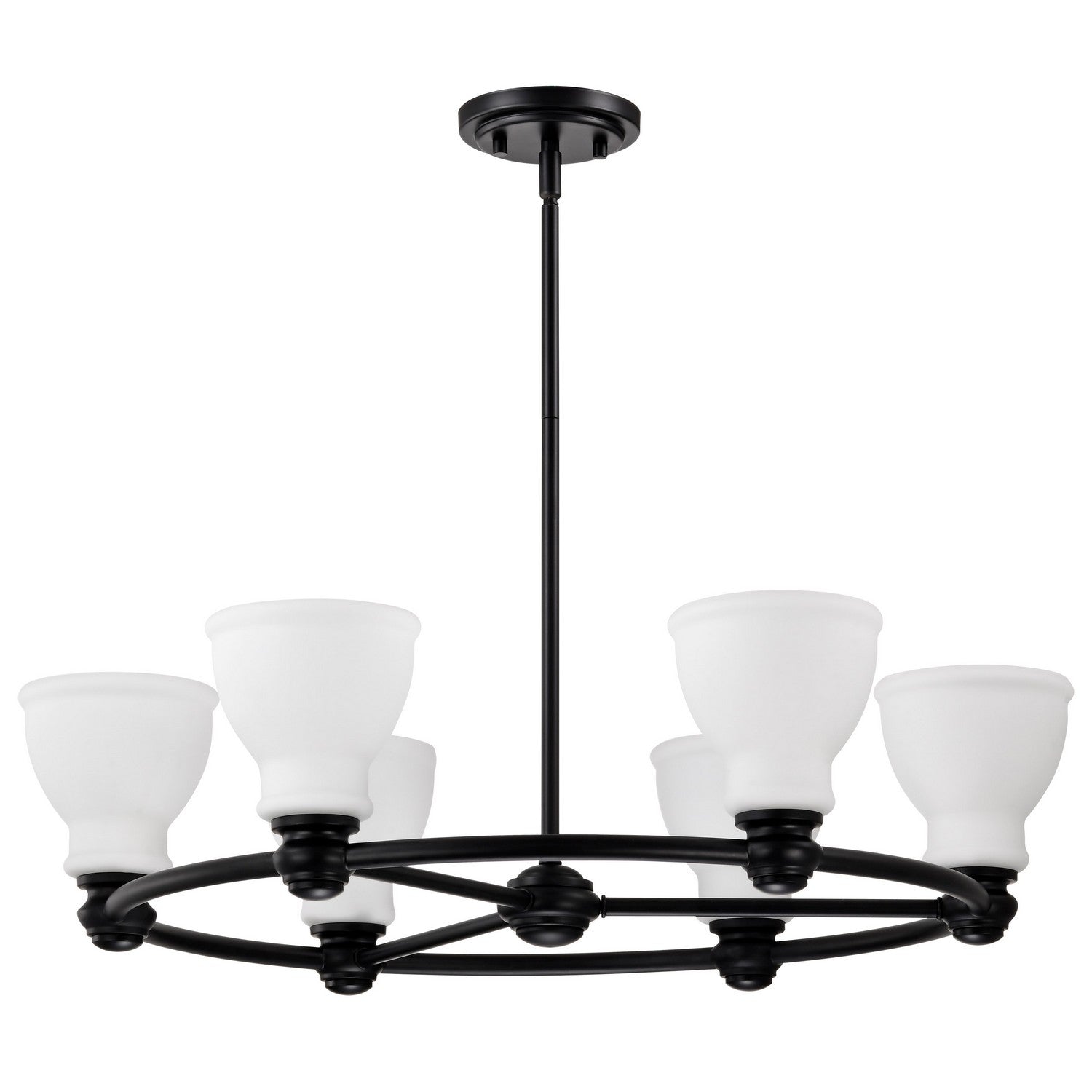 Nuvo Lighting - 60-8027 - Six Light Chandelier - Russel - Matte Black