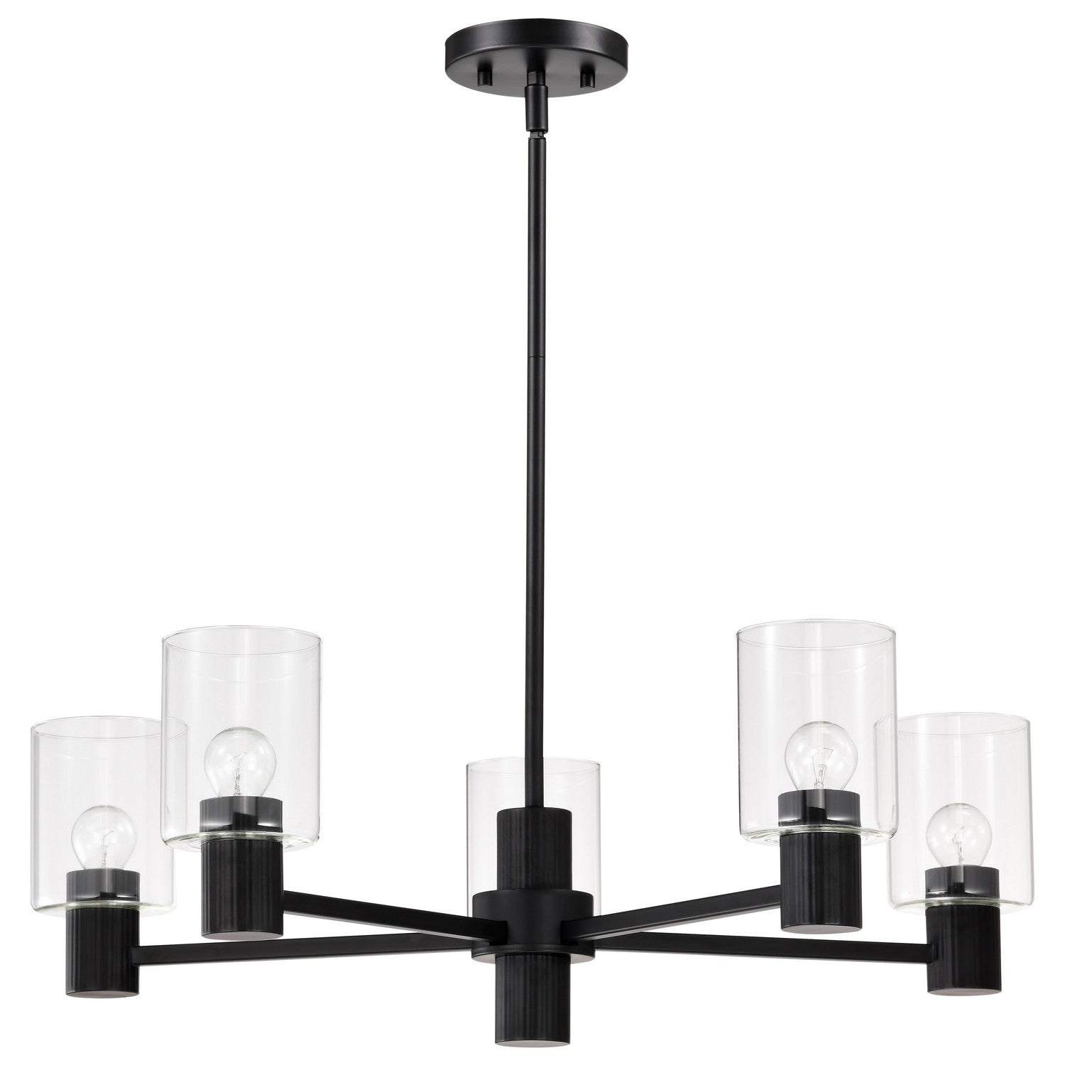 Nuvo Lighting - 60-8066 - Five Light Chandelier - Clarksville - Matte Black