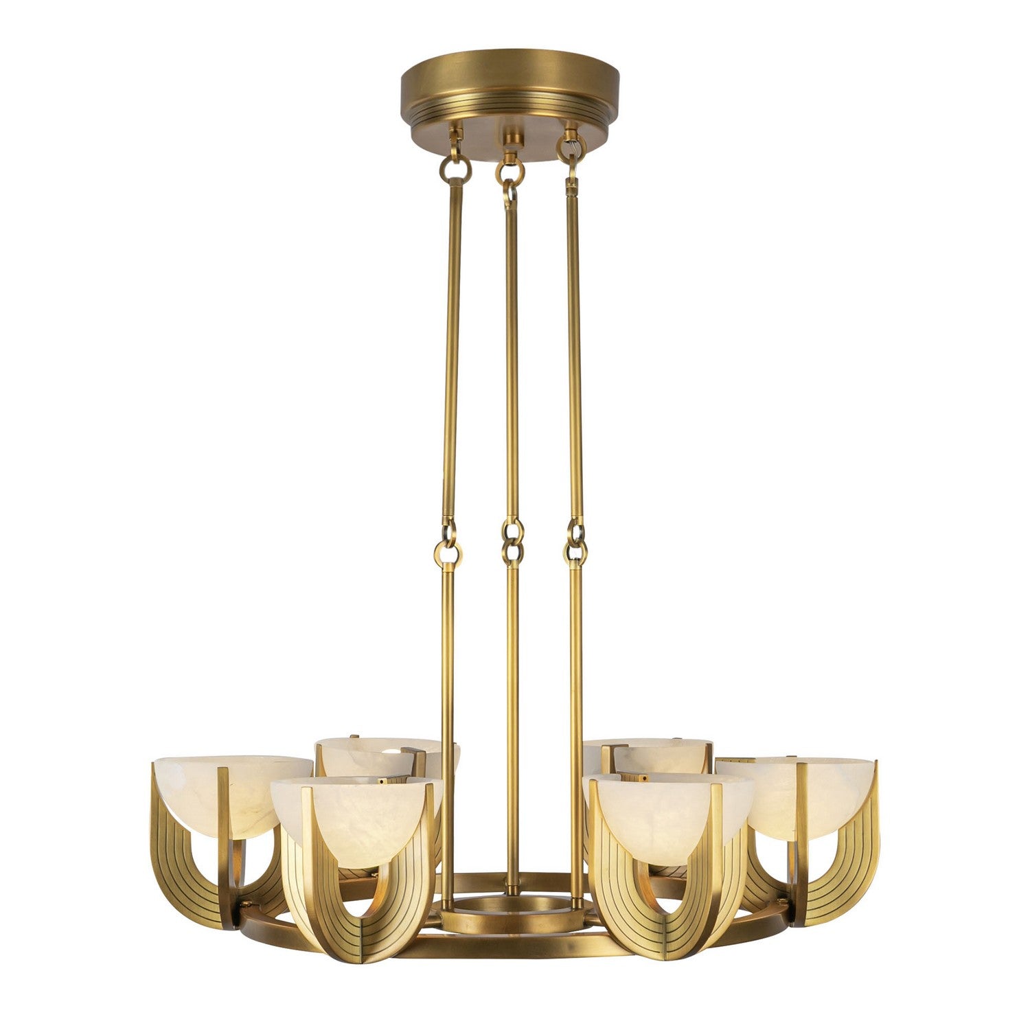 Alora - CH362627VBAR-UNV - LED Chandelier - Colette - Vintage Brass/Alabaster